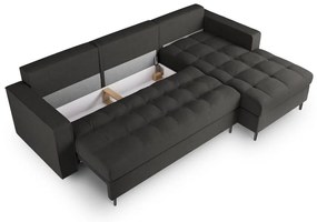 Тъмно сив ъглов разтегателен диван , десен ъгъл Santo - Milo Casa