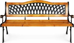 Издръжлива градинска пейка с облегалка 125 x 52 x 77 cm