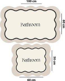 Кремави килими за баня в комплект 2 бр. 60x100 cm Bounde – Foutastic