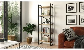 Черен/естествен рафт от бор 58x175 cm Nicol - Kalune Design