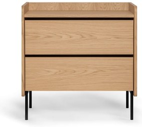 Висок скрин с дъбов декор в естествен цвят 80x82 cm Wrap - Bonami Selection