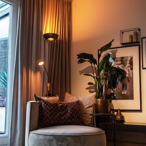 Модерна подова лампа бронз с лампа за четене с LED димер до топло - Diva