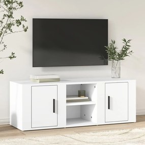 819428 vidaXL ТB шкаф, бял, 100x31,5x35 см, инженерно дърво