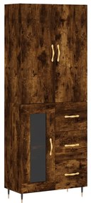 3195944 vidaXL Висок шкаф, опушен дъб, 69,5x34x180 см, инженерно дърво