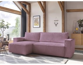 Розов велурен разтегателен диван Nihad - Bobochic Paris