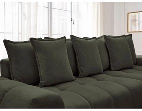 Зелен шенилов сгъваем/с място за съхранение ъглов диван (десен ъгъл) Everest – Bobochic Paris