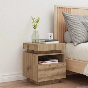 857660 vidaXL Нощен шкаф с LED осветление Artisan Oak 40x39x48,5 cm