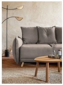 Светлокафяв велурен разтегателен диван (променлив) Lazy Lukka - Miuform