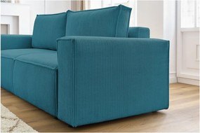 Тюркоаз сгъваем диван от рипсено кадифе 245 cm Nihad – Bobochic Paris