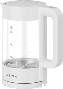 Електрическа кана за вода AENO AEK0005, 2200W, 1.7 л, 40-100°C, 360° основа, STRIX, LED дисплей, Филтър, Бял