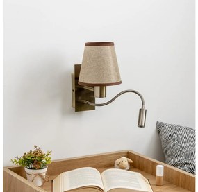 Brilagi - LED Аплик NUBILA 1xE27/25W/230V + LED/3W месинг/кафяв