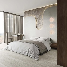 Каменна LED затъмняваща се стенна лампа в матово бял цвят Bobbin – Trio Select