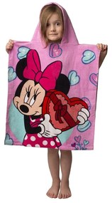 Розово детско пончо от хавлиена материя Minnie - Jerry Fabrics