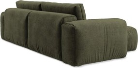 Зелен шенилов сгъваем ъглов диван (ляв ъгъл) Kuki – Makamii