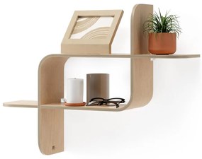 Двуетажен рафт от каучуково дърво в естествен цвят Montage - Umbra