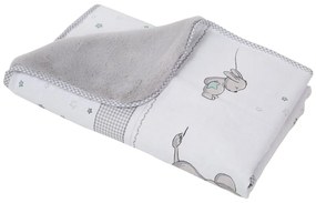 Бяло/сиво бебешко одеяло от микроплюш 80x80 cm Sternenzauber – Roba