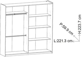 Плъзгащ гардероб Alcazaba 220 - Drus