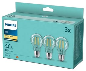 К-кт 3бр. LED крушки VINTAGE Philips E27/4,3W/230V 2700K