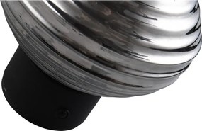 Тъмносива стъклена LED стенна лампа с USB ø 15,5 cm Earl – Reality