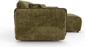 Зелен шенилов ъглов диван (десен ъгъл) Nelia – Ropez