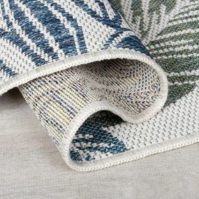 Зелено-син килим за открито и закрито 120x170 cm Bella Leaf – Flair Rugs