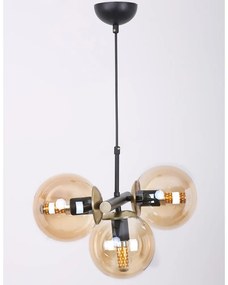 Жълто-черна висяща лампа със стъклен абажур ø 15 cm Cascade - Squid Lighting