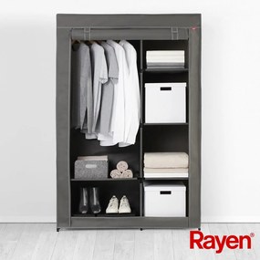 Сив текстилен гардероб 105x161 cm - Rayen