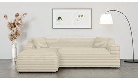 Бежов ъглов диван от рипсено кадифе (ляв ъгъл) Martin – Ropez