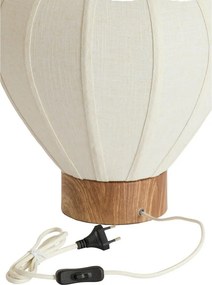 Кремава метална настолна лампа с текстилен абажур (височина 36 cm) Kyzo – Light &amp; Living