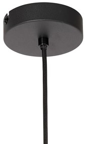 Висяща лампа в стил Арт Деко черна с димно стъкло - Bizle