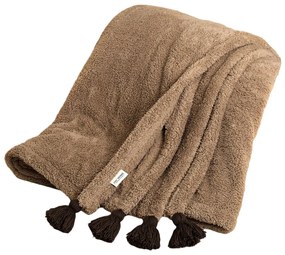 Кафяво покривало за легло от микроплюш 160x200 cm Puffy – Mijolnir