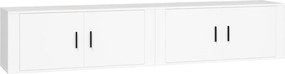 3188366 vidaXL ТВ шкафове със стенен монтаж, 2 бр, бели, 100x34,5x40 см