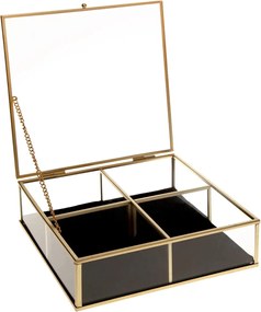 Кутия за съхранение на бижута atmosphera Victoria, 20cm, Велур/Стъкло