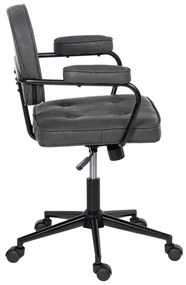 Антрацитен офис стол от имитация на кожа – Ixia