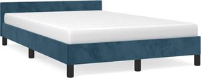 347565 vidaXL Рамка за легло без матрак, тъмносиня, 120x200 см, кадифе