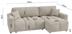 Бежов ъглов диван (променлив) Luki – Ropez