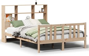3322313 vidaXL Легло с етажерка за книги, без матрак, 120x200 см, бор масив