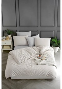 Бежово единично спално бельо 140x200 cm Yarn Dyed – Mijolnir