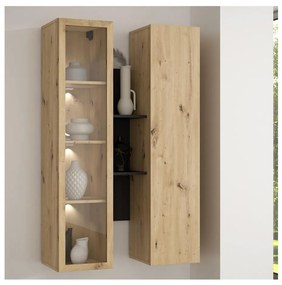 Стенна полица INAR дъб/черен