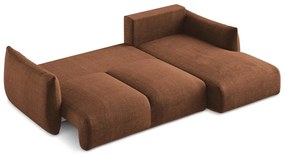Теракотен сгъваем ъглов диван (десен ъгъл) Leila – Makamii