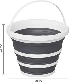 Сгъваема кофа 5five 10L - Бяла/Сива, компактна и практична