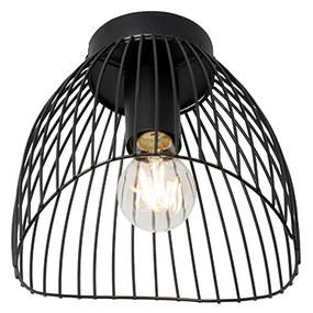 Дизайнерска таванна лампа черна тел 20 см - Pua