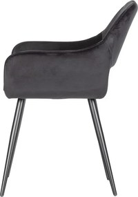 Черни тапицирани трапезни столове в комплект с подлакътници 2 бр. Jelle – WOOOD