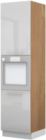 Висок подов шкаф за фурна Raval K23-60-2KR-Walnut - White glossy