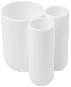 Бяла пластмасова чаша за четки за зъби Touch - Umbra