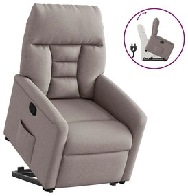 3303039 vidaXL Изправящ реклайнер стол, таупе, текстил