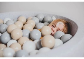 Сив велурен басейн с топки ø 90x30 cm Montessori – Meowbaby