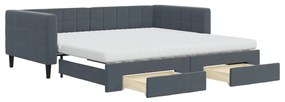 3196771 vidaXL Канапе с изтеглящо легло и чекмеджета, 100x200 см, кадифе