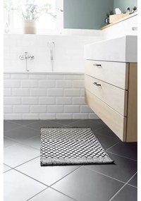 Черно-бял килим за баня от рециклирана пластмаса 50x80 cm Tara – Wenko