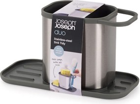 Метална стойка за перилни препарати в блестящо сребрист цвят Duo Steel – Joseph Joseph